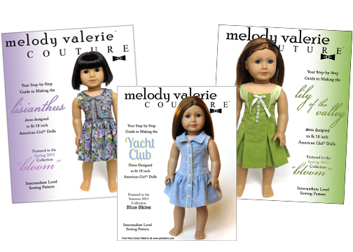 18 inch doll clothes patterns Melody Valerie Couture