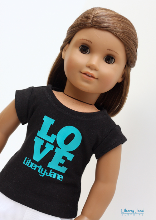 Black LOVE LJ T-Shirt for Dolls