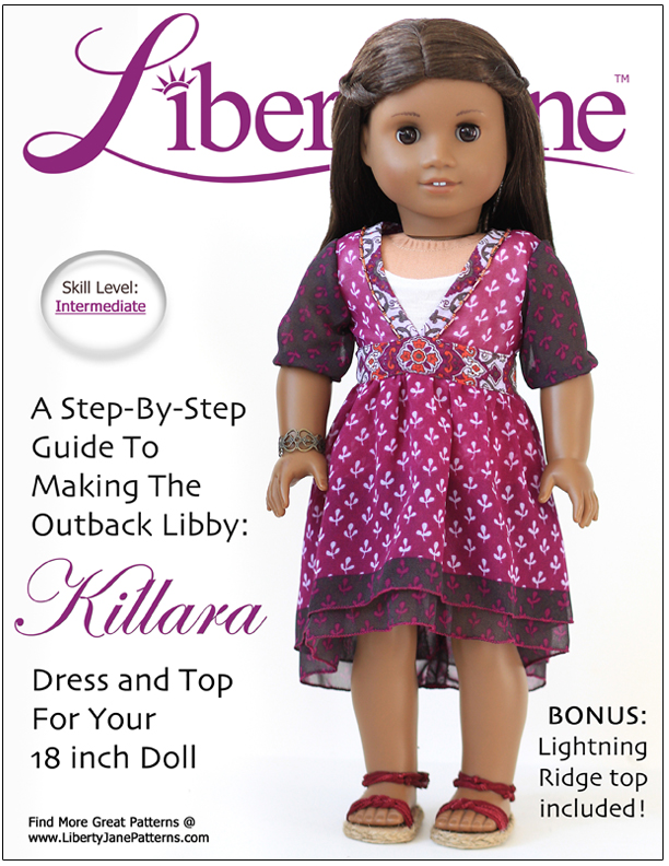 18 inch doll clothes pattern Killara Dress Liberty Jane